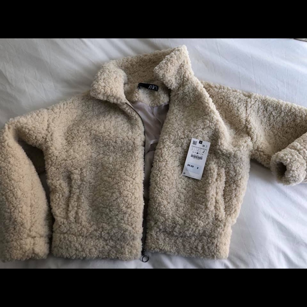 Zara brand new teddy bear jacket size L